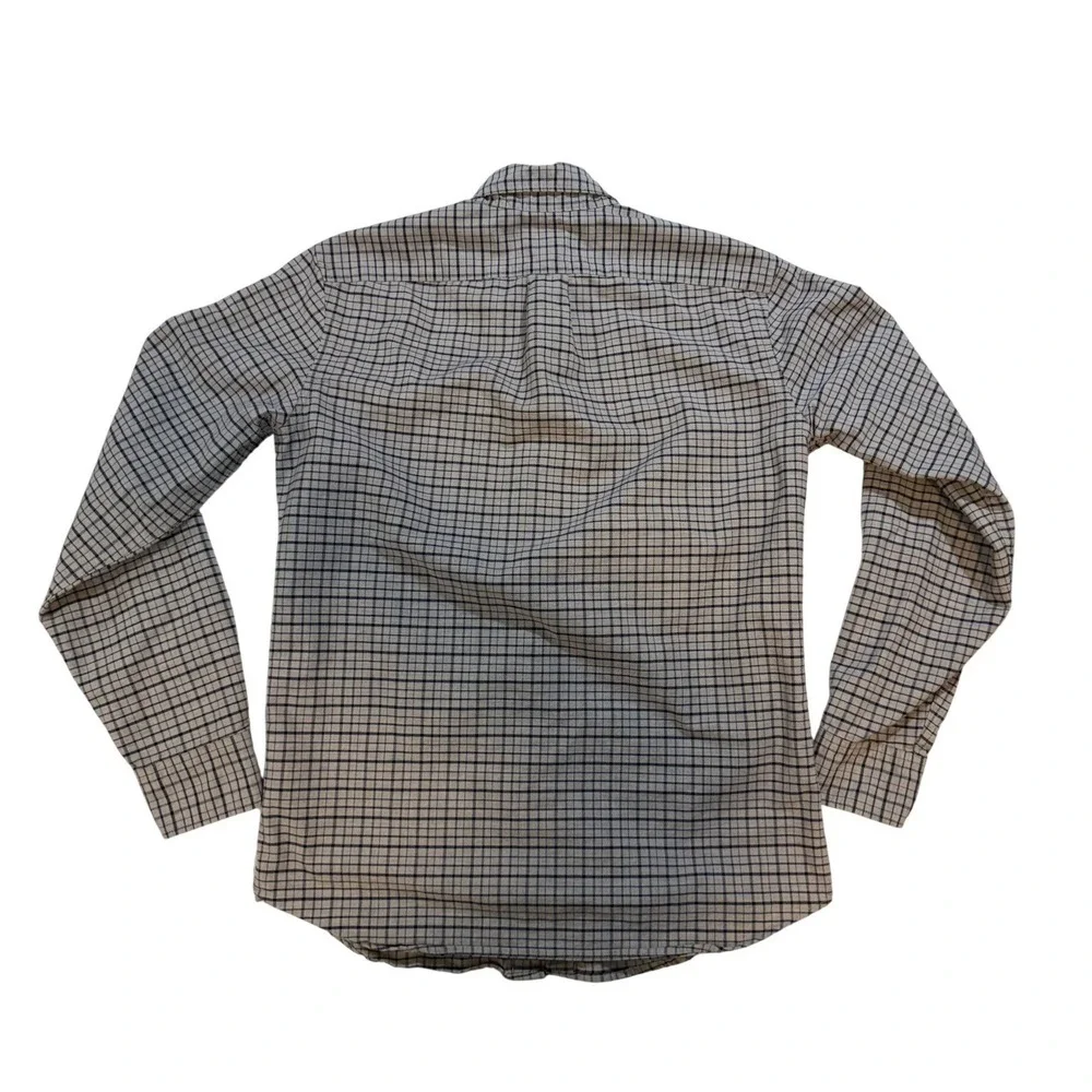 J.Crew Slim American Pima Cotton Blue Gray Check Button Shirt S